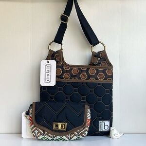 Cinda B Hipster Mod Tortoise Crossbody With Wristlet New With Tag 🏷️